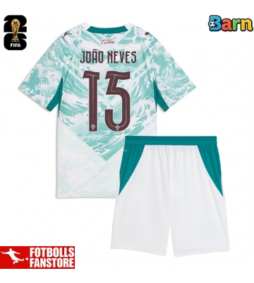 Portugal Joao Neves #15 Bortatröja Barn VM 2026 Kortärmad (+ Korta byxor)